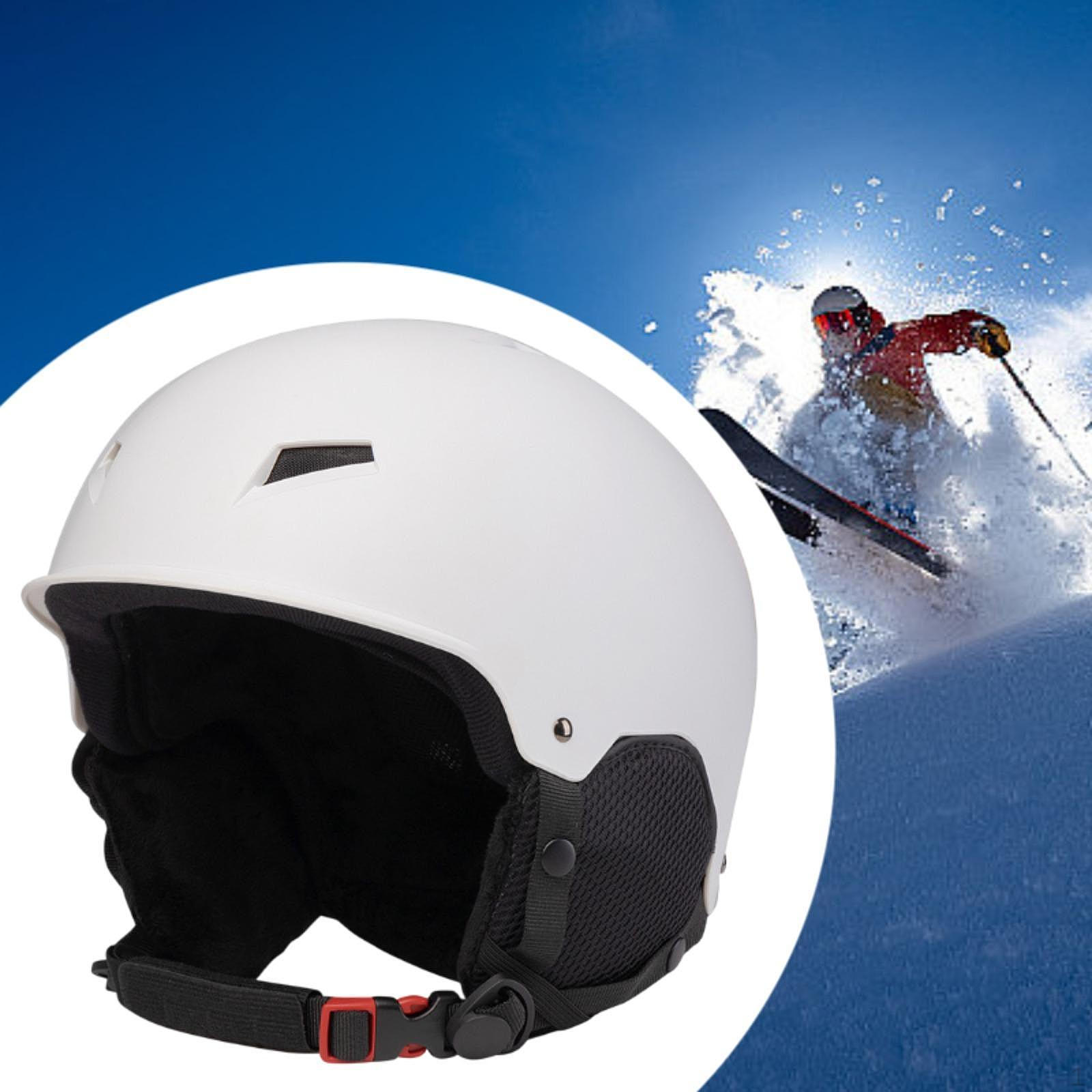 

Горнолыжный шлем для взрослых, шлем для сноуборда, регулируемая посадка, ударопрочный, дышащий, для снега L белый