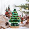 LEISURE CLUB Mini Tabletop Christmas Tree with LED Made of Stylish and Battery Christmas Decorative Gift Lights, Ceramic, Atmospheric, 19cm, Operated,