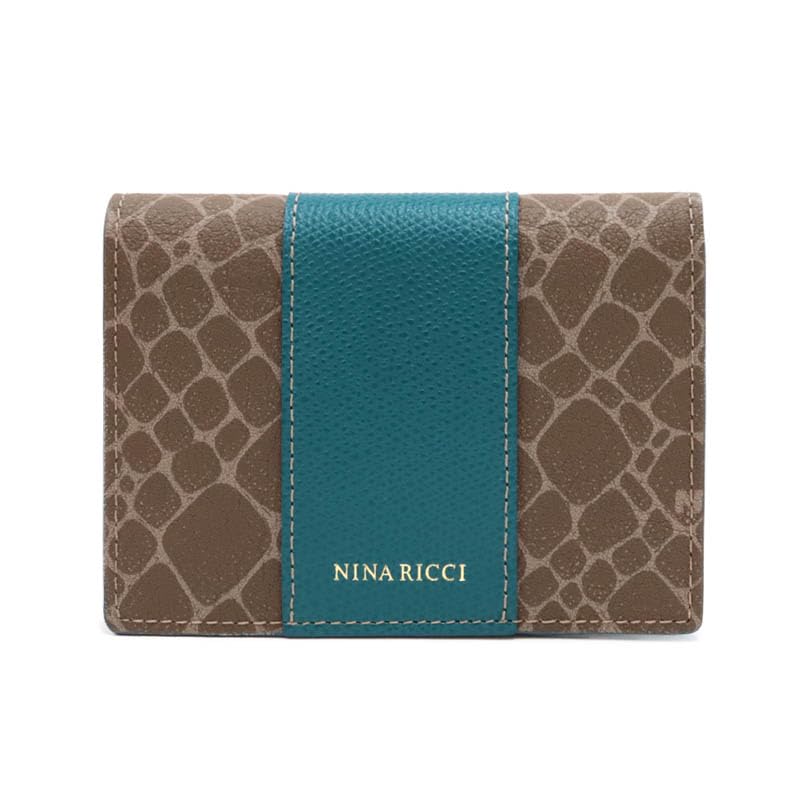 Nina Ricci Grain Nouveau Purse Pass Case Dark Blue 85-8017