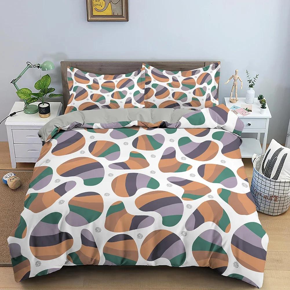 Colorful Spots Print Comfortable Duvet Quilt Cover Pillowcase Bedding Set Children Bedroom Decoration Home Textile