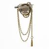 Steampunk Anime Mechanical Gear Brooch Hair Clip Metal Barrettes Unisex Punk Badge Chest Pin Halloween Party Accessory