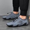 Men's Handmade Leather Sneakers Outdoor Walking Shoes Breathable Lace Up Walking Driving Shoes