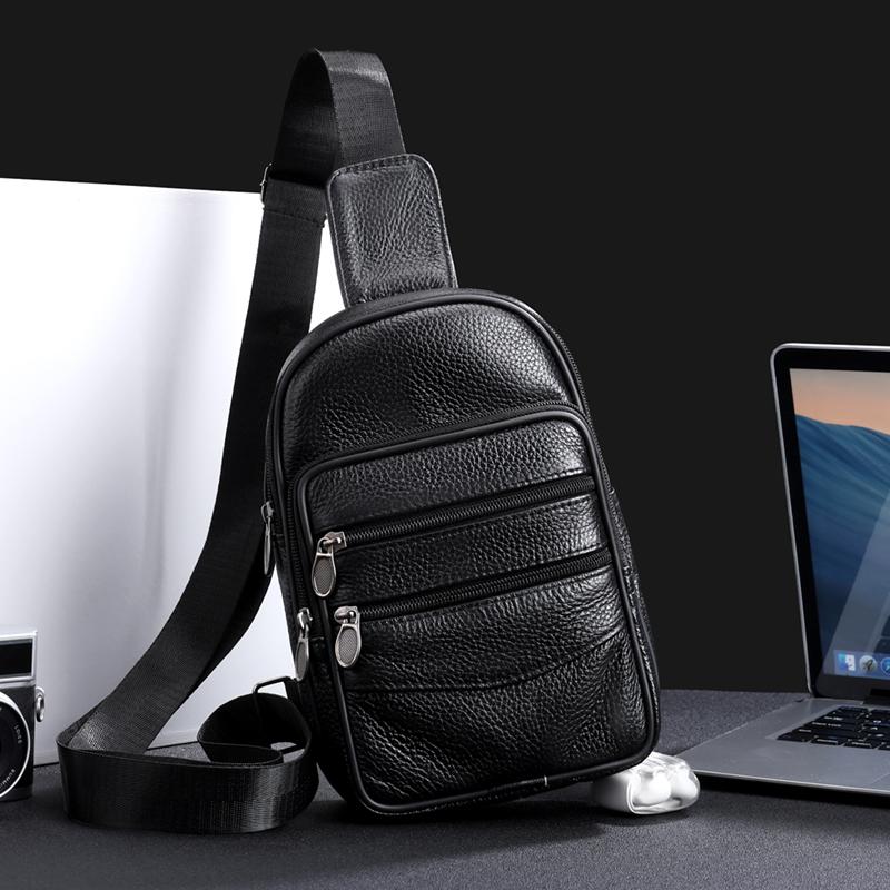 PU Chest Bag Multifunctional Men's Mobile Phone Shoulder Bag Outdoor Crossbody Bag