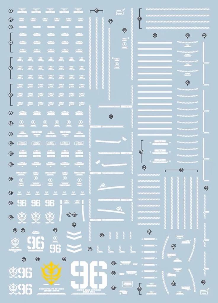 HG RG MG PG RE HiRM Robot MS Water transfer decal for detail improvement pieces for High Mobility Type Zaku Fluorescent!! (2 "Psycho Zaku" Ver.Ka)