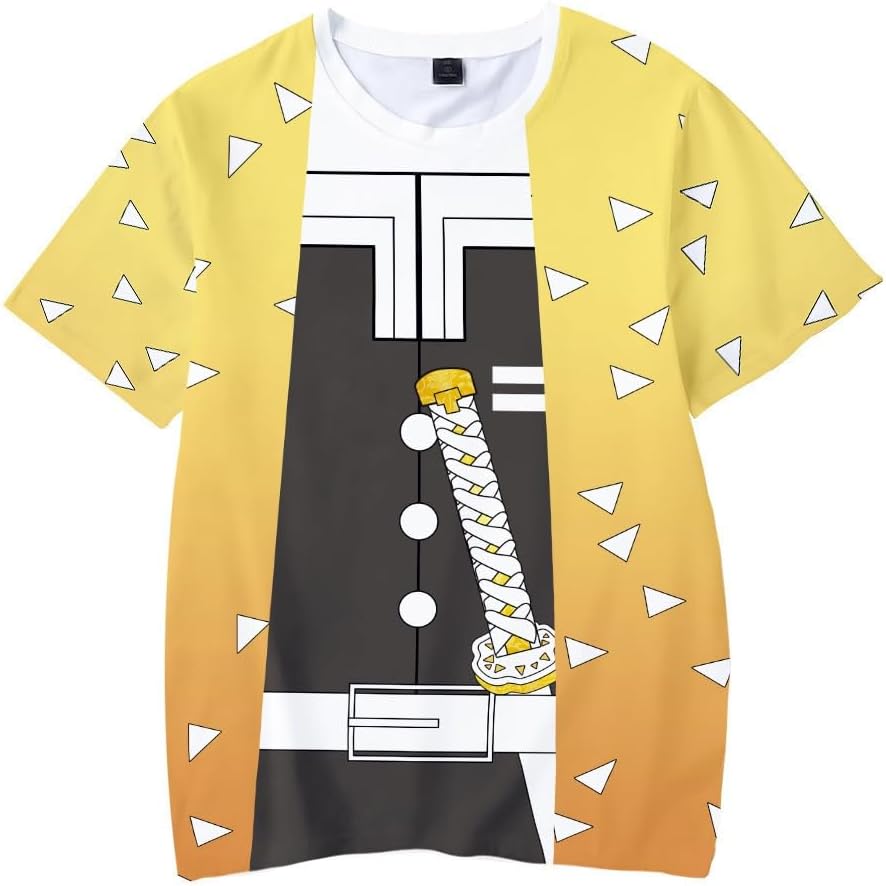 Demon Slayer Anime Printed T-shirt Cartoon Cosplay Short Sleeved T-Shirt Summer Fashionable and Casual Loose Short Sleeved Top, Anime Themed Shirt 4XL