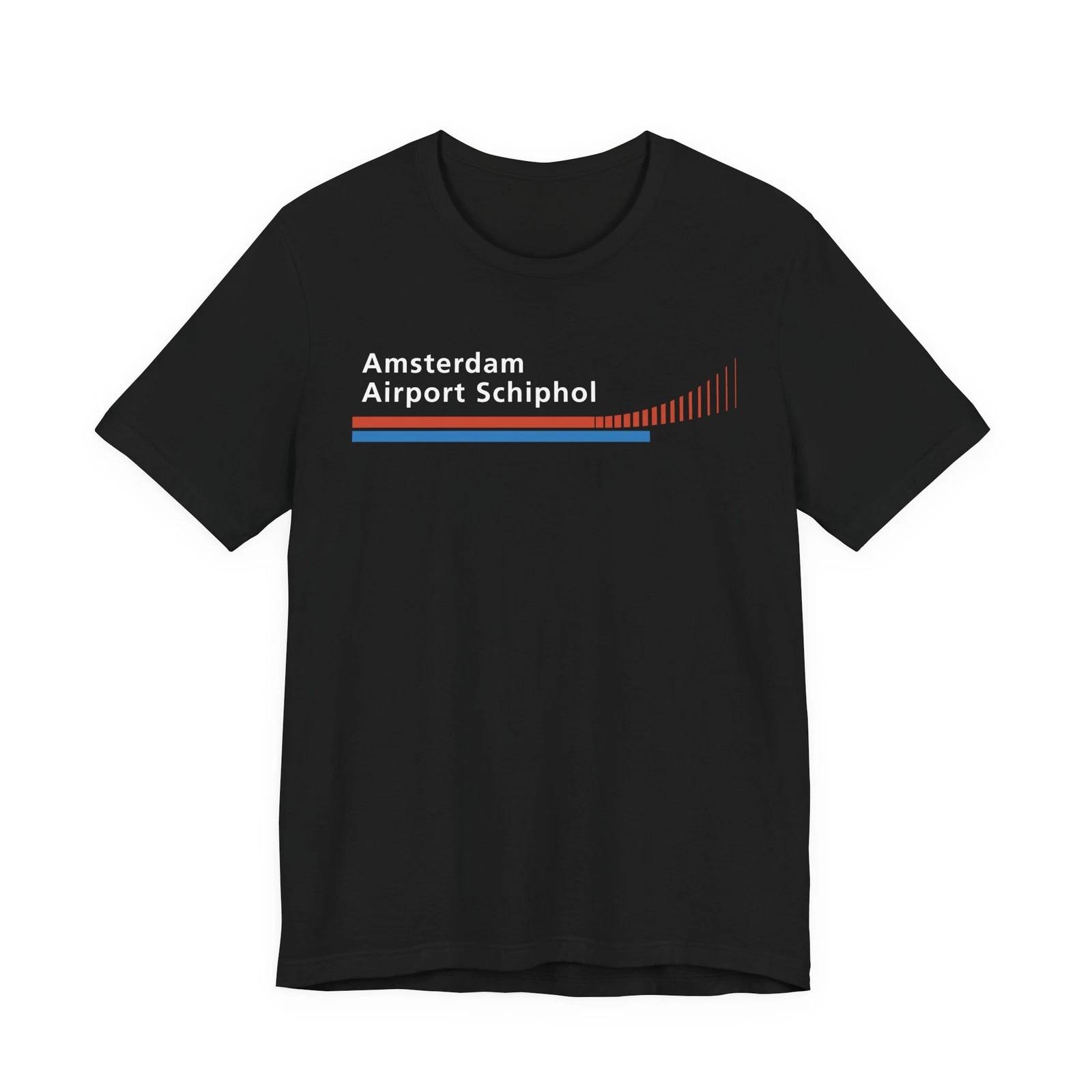 

Unisex Adult Casual Graphic Amsterdam Airport Schiphol Logo T-Shirt... XXXL