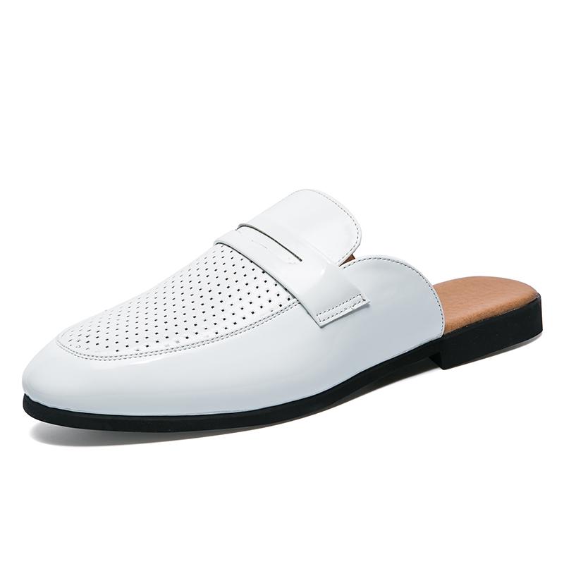 Fashion Men Summer Casual Shoes Handmade Muller Shoes Mens Comfortable Half Drag Sneakers Classic Breathable Mens Half Slippers Loafers