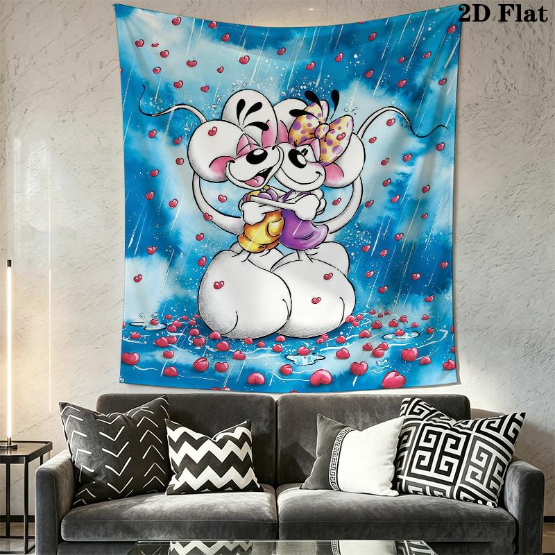 Diddl Cute Wall Tapestry Aesthetic Wall Hanging Printed Fabric Blanket Decorative Tapestries for Bedroom Living Room Home Decor