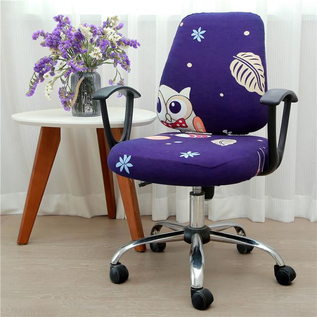 Printed Stretch Split Seat Cushion Cover Soft Stretchy Computer Sectional Chair Covers Home Decor Rotating Lift Office Dining Chair Protectors