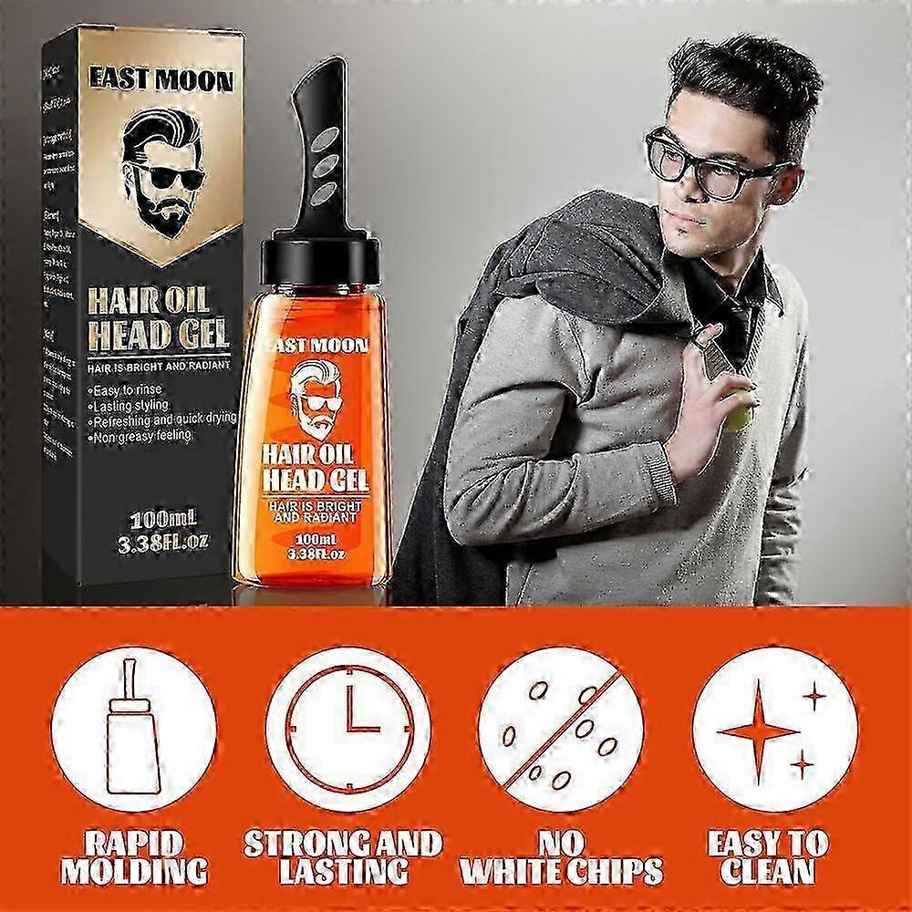 Styling Hair Wax, 3X 2-In-1 with Comb, Long-lasting Fluffy Men's Hair Styling Gel Tool