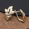 Purple Gold Inlaid Zircon Earrings Women'S Simple Rose Gold-Plated Color Gold Earrings