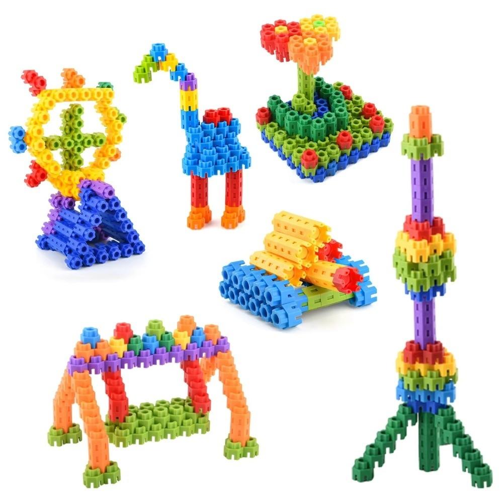 Plastic Hexagonal Building Blocks Large Particle Educational Puzzle Toys Boys And Girls