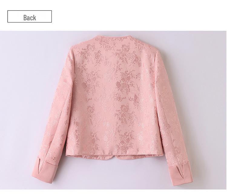 Women's Retro Jacquard Jacket - Short, Age-Reducing, National Style, Spring/Autumn 2025 (B2809)