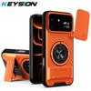 KEYSION Magnetic Phone Case for Infinix Note 60 Ultra 5G Slide Camera Protection Upright Stand 360° Ring Shockproof Back Cover