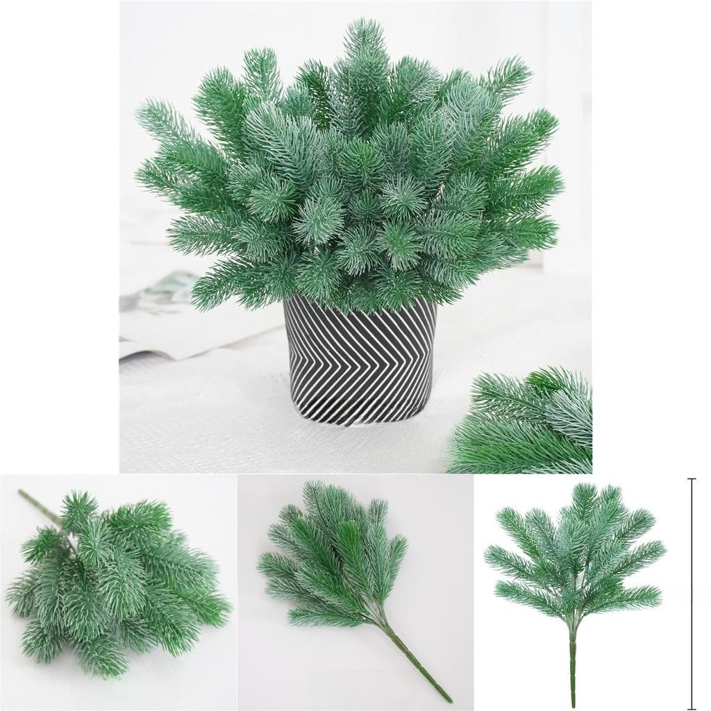 Christmas Floral Fake Pine Needle With Semi Handmade Plastic Material For Gift And Room Decor