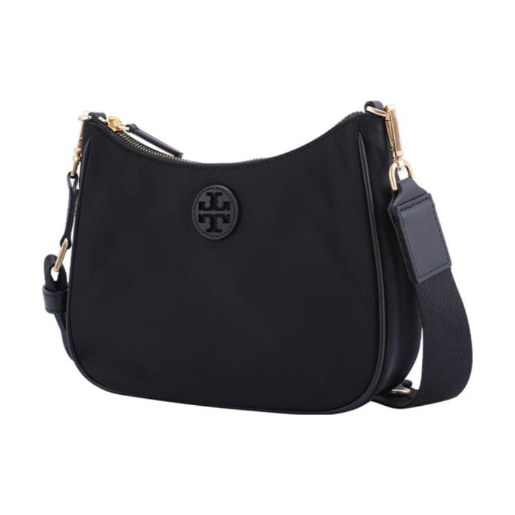 Tory Burch Web Series Adjustable Shoulder Strap Nylon Hobo Bag Women Bags Black 88370-001