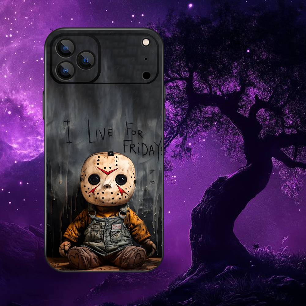 Film Horror J-Jason Voorhees Phone Case For iPhone 17,16,15,14,13,12,Pro,Max,Plus,E,SE4,Air,Mini Black Soft Box