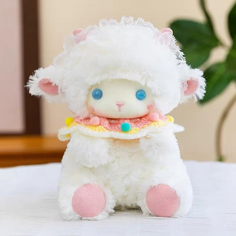 Soft Angel Sheep Plush Toy Adorable Fluffy Stuffed Doll Sweet Sleep Companion Perfect for Girls Birthday Gift Nursery Decor
