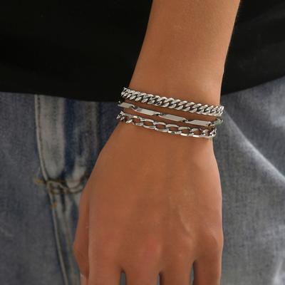 Jewelry Stainless Steel Diamond Shaped 3pcs/set Fashionable Bamboo Knots Gift Bracelet  Accessories
