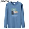 BITCED Men's Spring and Autumn Slim Trend Long-sleeved T-shirt Versatile O-neck Bottoming Shirt