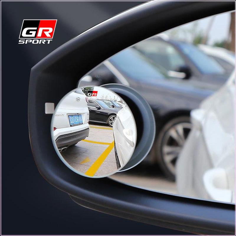 2pcs Wide Angle Car Blind Spot Mirrors Suction Cup 360 Adjustable for Toyota Trd Gr Yaris Hilux Corolla Prius Avensis Emblem Auris Rav4