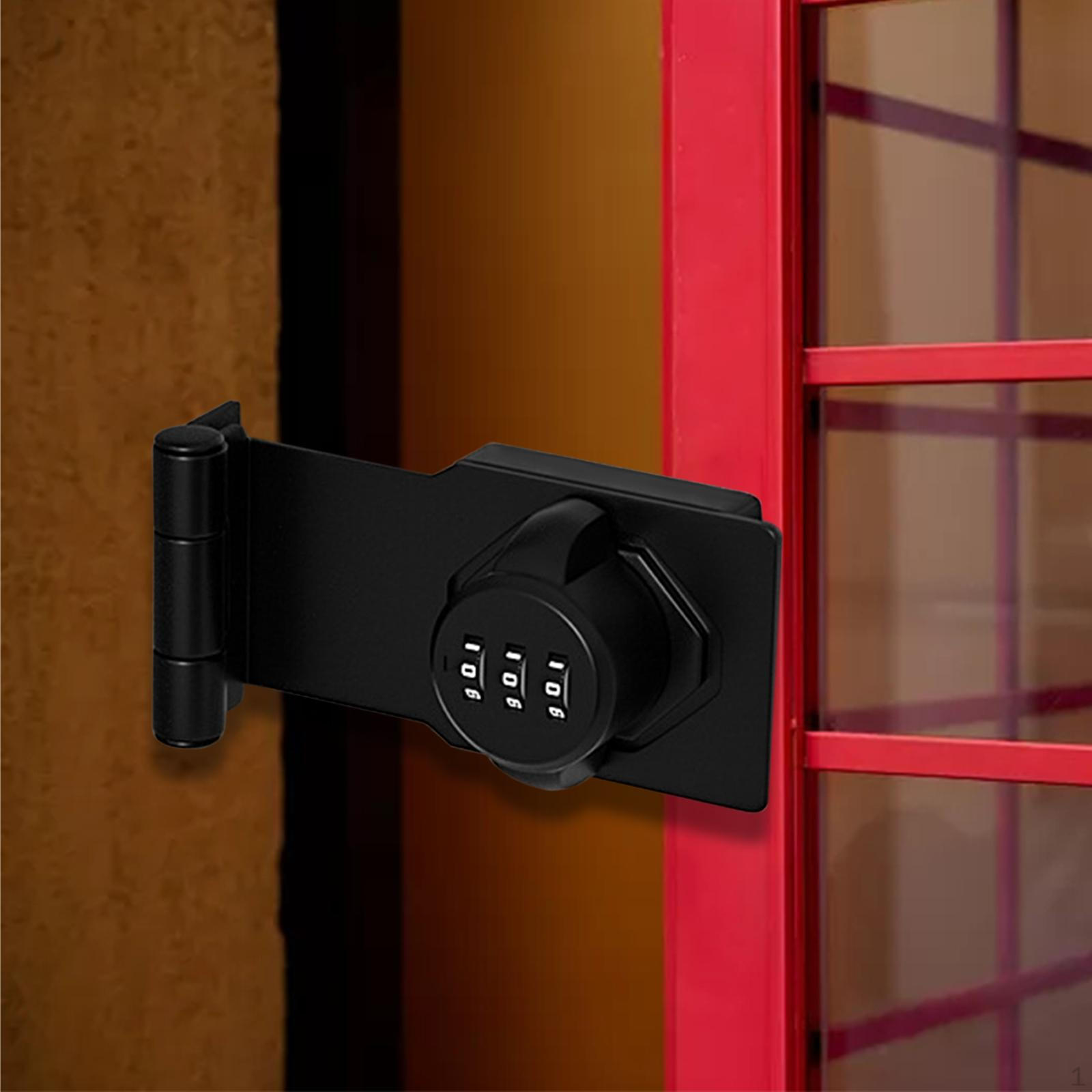 3 Digit Combination Cabinet Lock Door Locks, Lightweight Durable Portable Password Safety for Black