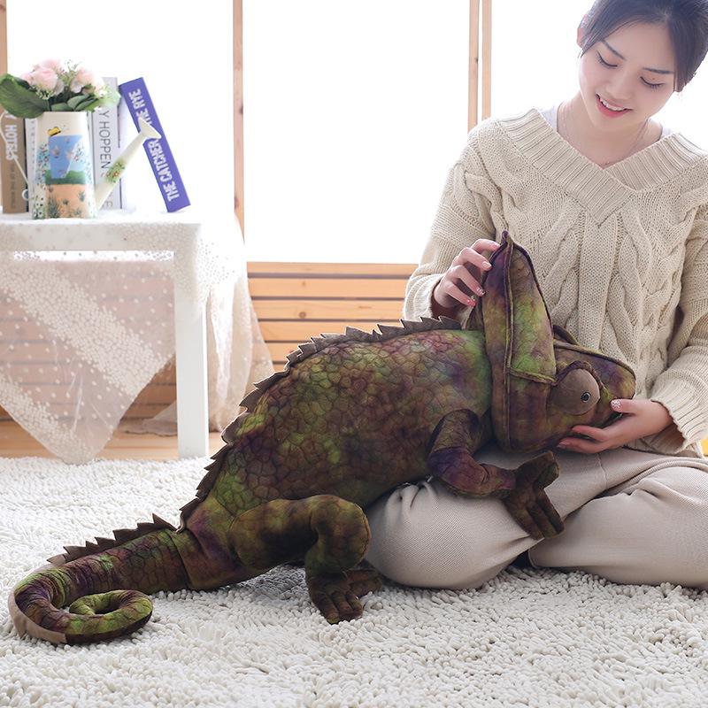 

Funny Chameleon Lizard Plush Pillow - Creative Prank Gift for Men and Women’s Birthdays 70cm коричневый