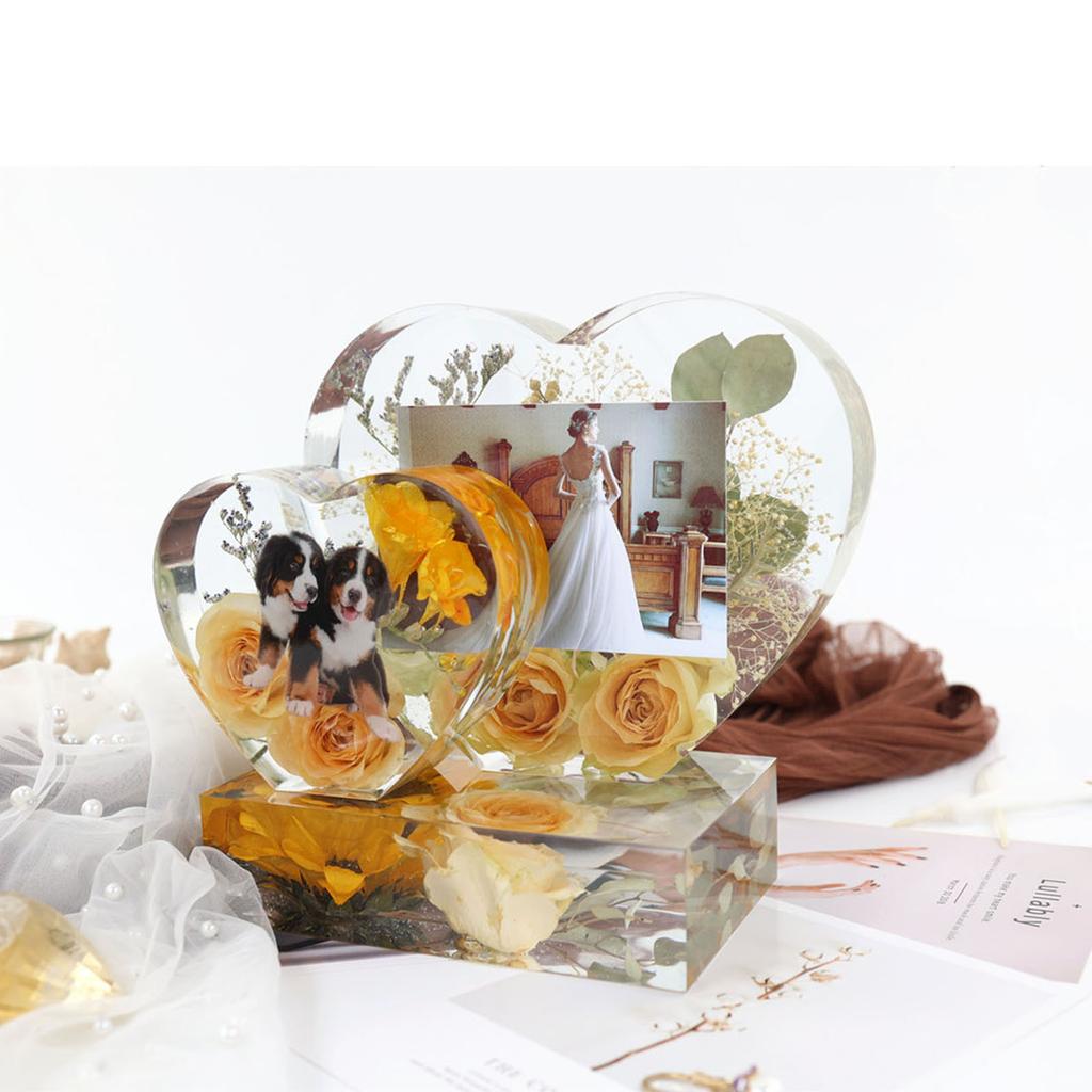 Valentine's Day Photo Frame Resin Molds Rectangle Picture Frame Silicone Mold Heart Shape Epoxy Mold Handicraft Making