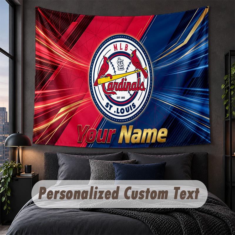 Custom Name Text Tapestry,St. Louis Cardinals Decorative Wall Hanging, Background Tapestry For Home Bedroom