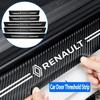 For Renault Megane 2 3 4 Twingo Clio Talisman Captur Trafic 4pcs Carbon Fiber Car Sticker Auto Door Threshold Scratch Waterproof D111