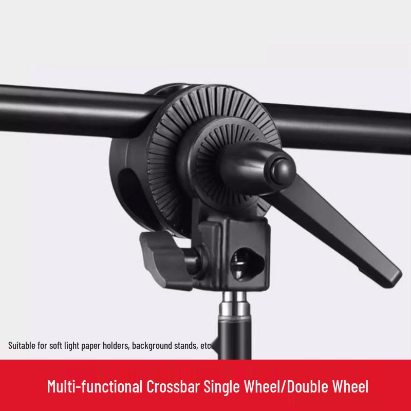 Universal Photography Light Stand Adapter with Wheels - Multifunctional Boom Turntable Arm Bracket