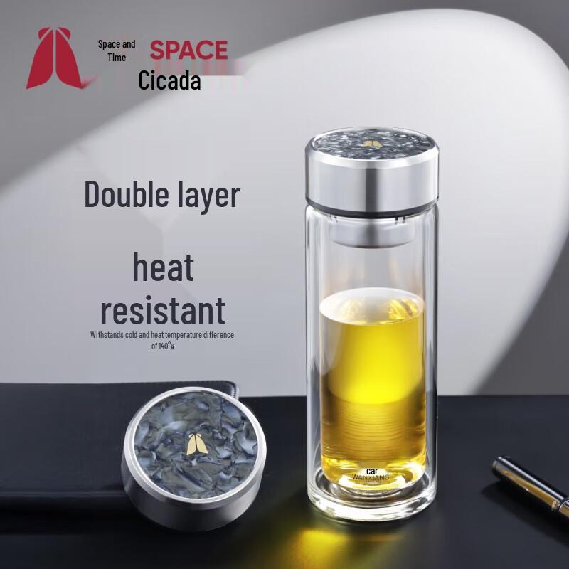 Omni-Space Cicada Double Wall Glass Tea Infuser Mug