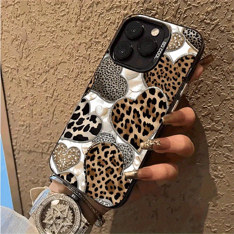 Creative Leopard Print Phone Case for 16 15 14 13 12 11 Pro Max iPhone 17 Air 16E Anti-Fingerprint Anti-Shock Back Cover