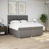 Box Spring Bed with Mattress Taupe 200x200 Cm Fabric