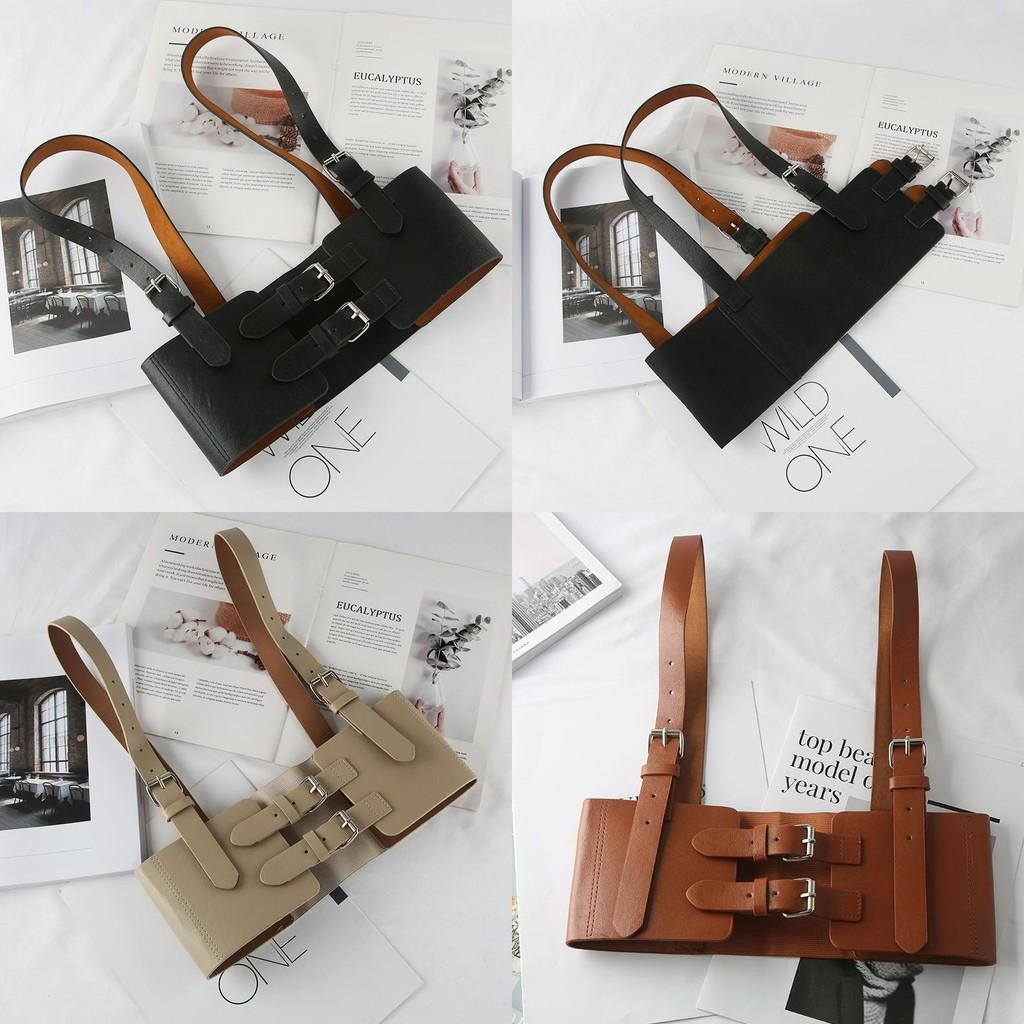 Stylish Female Waist Cincher With Iron Buckle And Fashionable Shoulder Straps For Casual Wear