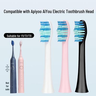Replacement Heads for Apiyoo AiYou Electric Toothbrush: Round-Tipped Bristles, Gum Protection (Models Y1/T1/T11)