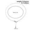 SHIXIN Minimalism Silver Color Tassel Long Chain Pendant Necklace for Women Charm Thin Clavicle Chains Party Jewelry Accessories