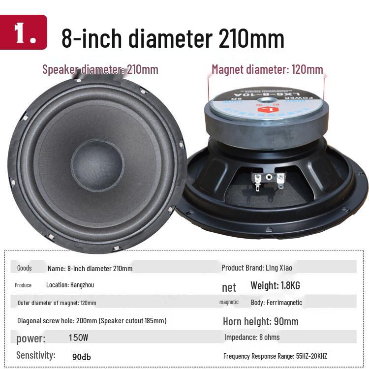 5, 6, 8, 10, 6.5, 12-inch Mid-Bass and Full-Range Home Audio Speaker