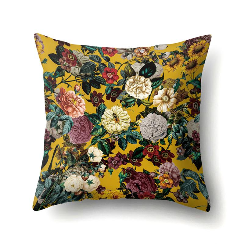 Polyester Kissenbezug Bedruckte Dekoration Sonnenblume Frühling und Herbst Heim Kissenbezug Auto Kissenbezug Nachttisch Kissenbezug