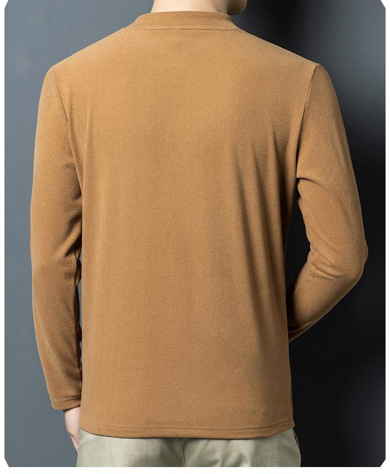 Men's Double-Sided German Fleece Stand Collar Pullover - Warm Long-Sleeve Casual Sweatshirt for Autumn and Winter