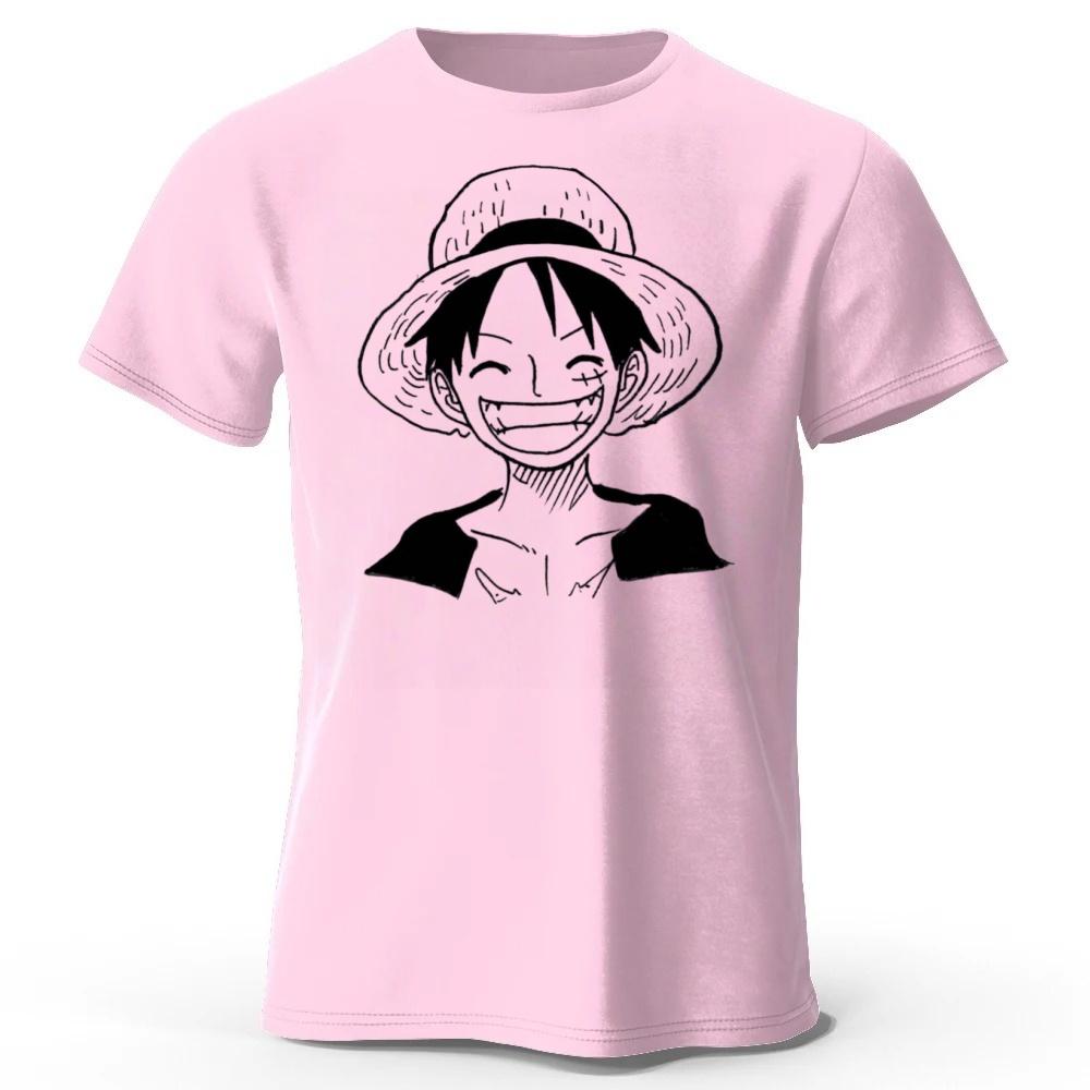 2026 Nouveau One Piece Luffy Coton Pur Manches Courtes Hommes et Femmes Mode Streetwear Grande Taille Lâche Sport T-shirt