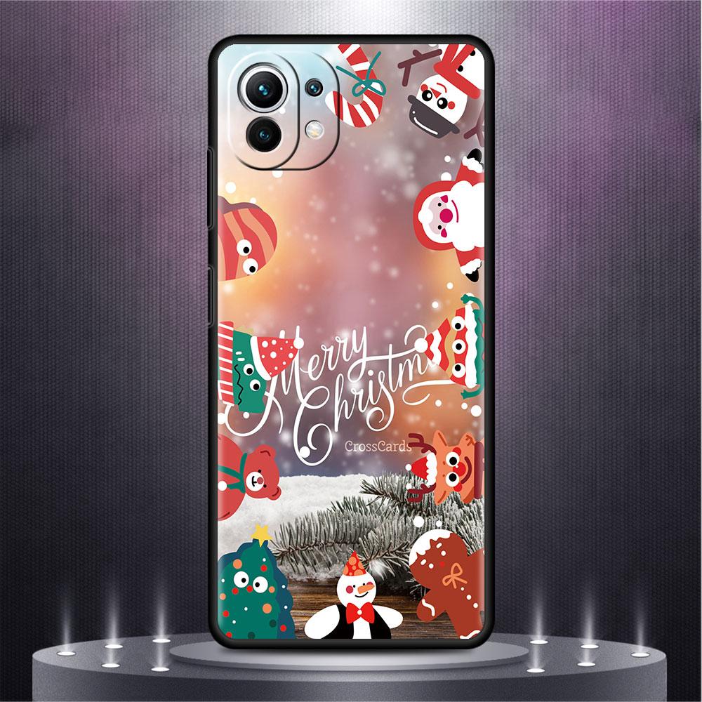 Cartoon Weihnachtsmann Elch Coole Hülle für Xiaomi Mi Poco X3 NFC M4 M3 Pro F3 GT F1 11 Lite Note 10 11T 10T 9T Rückseite Weiche Telefonabdeckung