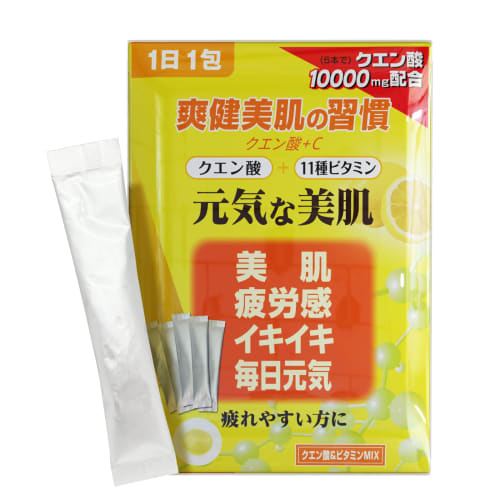 

Citric Acid [Edible, Made in Japan, No Artificial Sweeteners] 1 packet (6g) of 2,000mg citric acid + 11 vitamins, a daily dose, for 500ml, Vitamin C 1