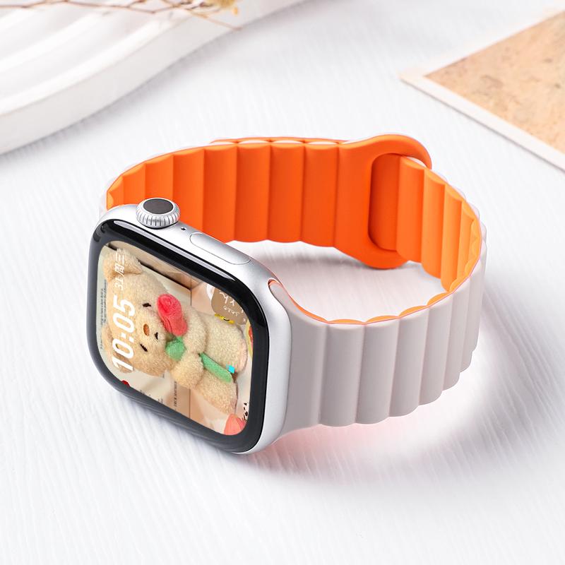 Silicone Magnetic Band for Apple Watch Ultra 3 2 49mm 45mm 44mm 40mm 41mm Adjustable Sport Strap iwatch 10 9 8 se 4 6 5 bracelet