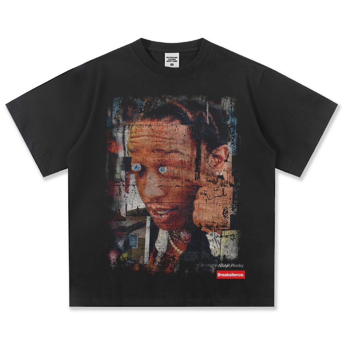 ASAP Rocky Graffiti Graphic TShirt Unisex Oversized Distressed Print Rap Artist Fan Merch Breathable Cotton Streetwear Casual Top S