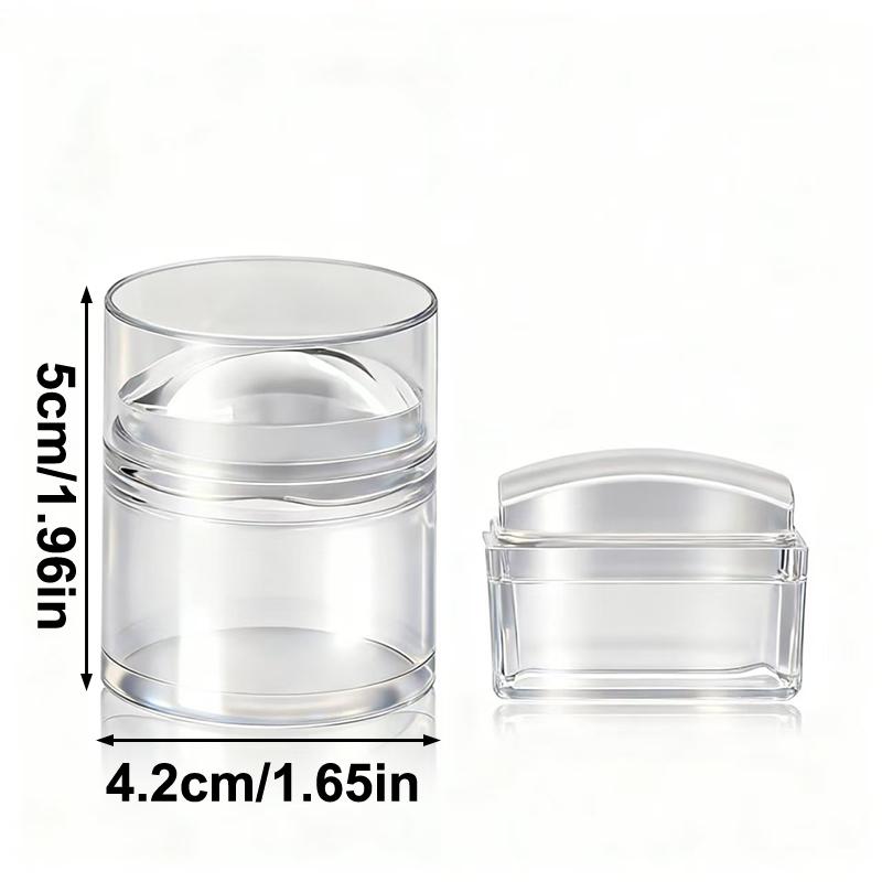 Transparent Nail Seal With Scraper Erasable French Nails Stamp Template Printing Tool Nail Polish Stamping Manicure Tool