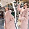 Yalu Women's Hooded Long Duck Down Jacket with Large Fur Collar