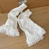 1 Pair Winter Calf Covers Lace Trim Knitted Anti-slip Solid Color Elastic Lolita