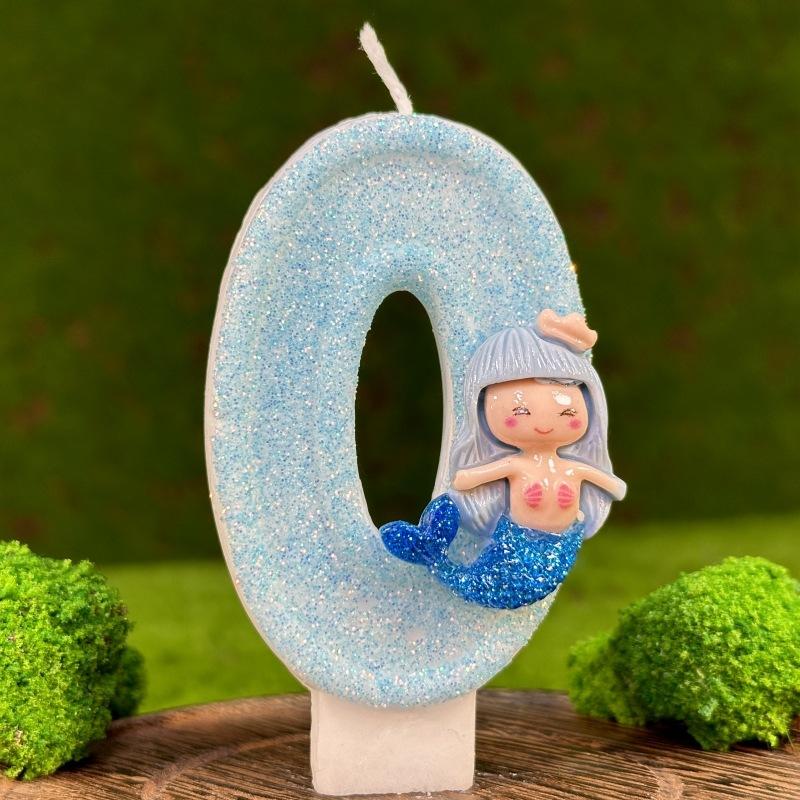 

Creative Digital Birthday Candle Cake Birthday Decoration Candle Handmade Party Mermaid 0