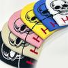 Teens Elastic Beanie Knit Skull Caps with Jacquard Skull&Rose Pattern Skiing Hat